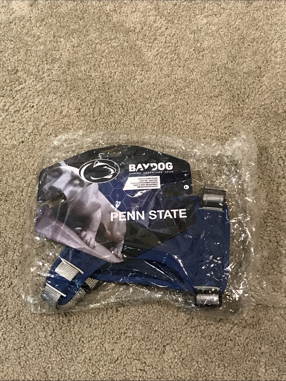 NWOT PENN STATE Dog Harness by Baydog - large